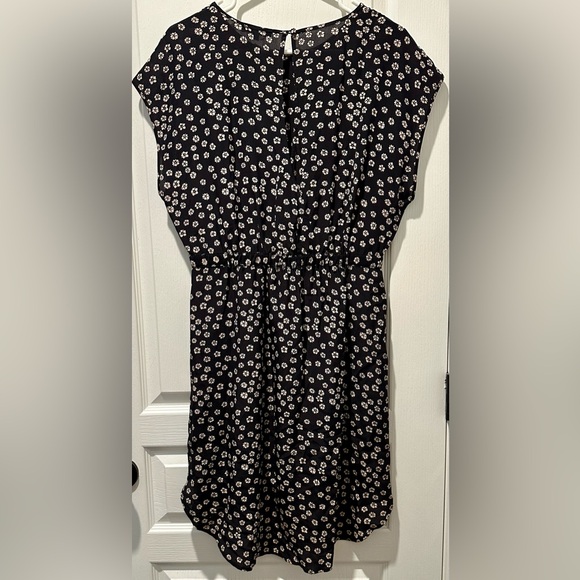 Madewell Madewell Dolman Sleeve Silk Stencil Blossom Hi-Low Mini Dress - Picture 2 of 8